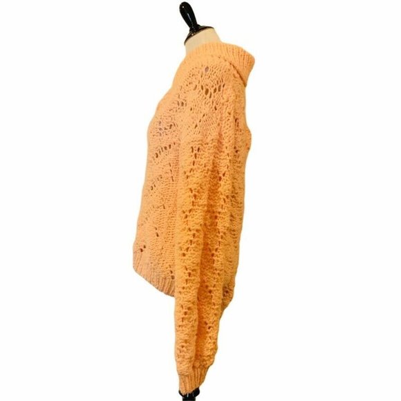 Pullover Sweater Womens Peach Long Sleeve Shawl M - Picture 3 of 7